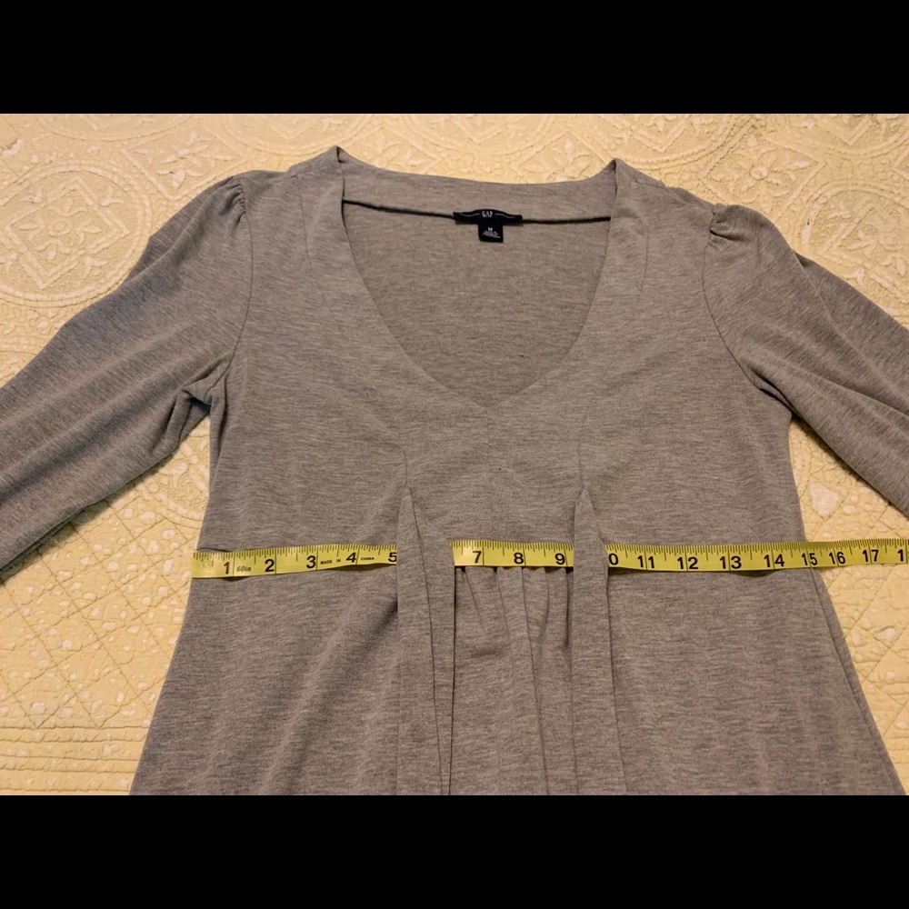 GAP grey LS jersey dress w/ sash size Medium - Picture 5 of 8